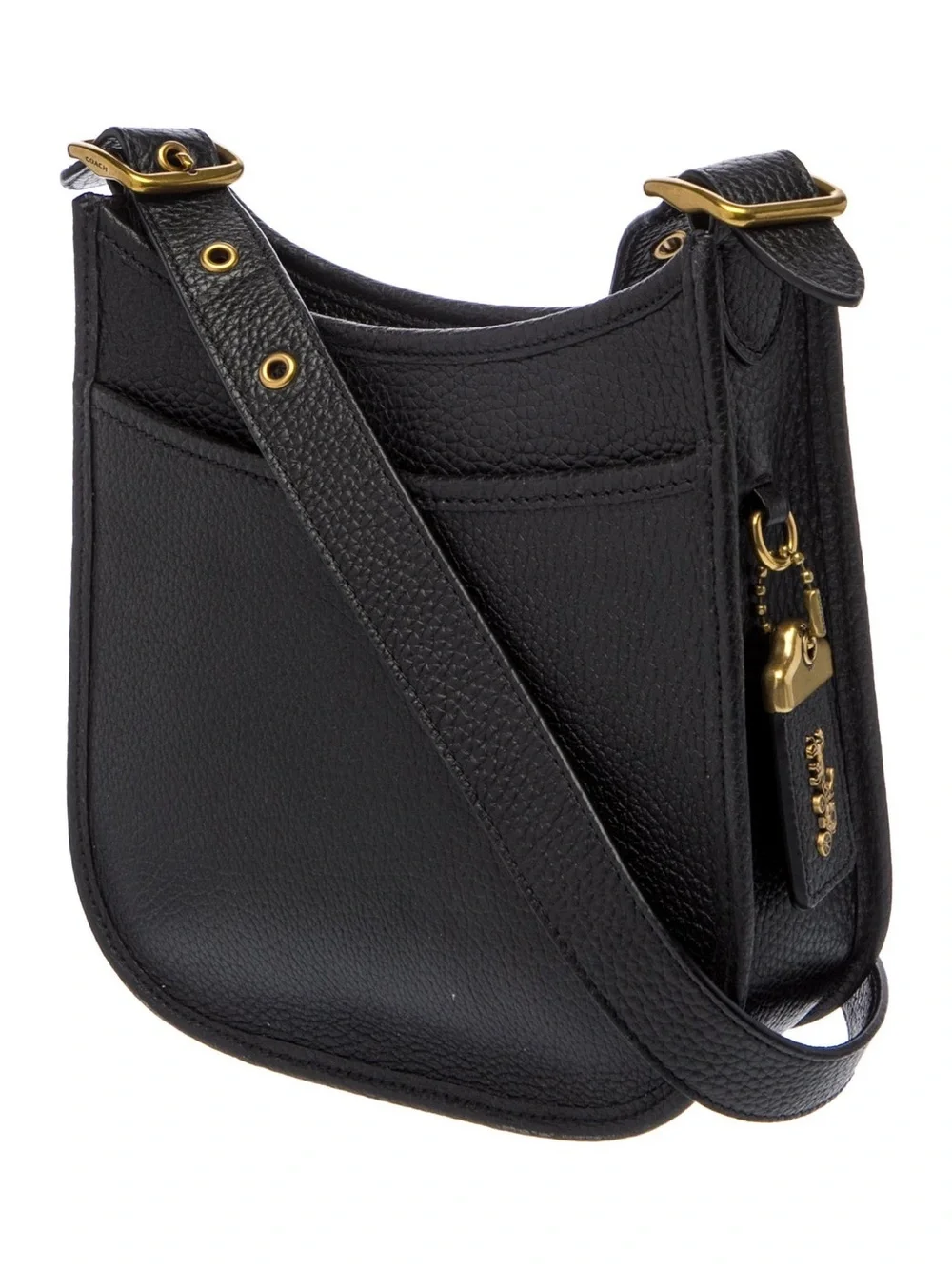 Coach Emery Black Grained Pebbled Leather Crossbody Shoulder Bag Purse